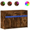 vidaXL Tv-bänk med LEDs rökfärgad ek 91x34x61 cm konstruerat trä