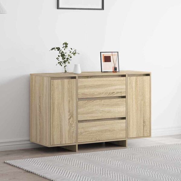 vidaXL Sideboard med l&aring;da Sonoma-ek 120 x 41 x 75 cm Konstruerat tr&auml;