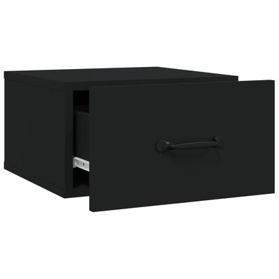vidaXL Väggmonterat sängbord svart 35x35x20 cm