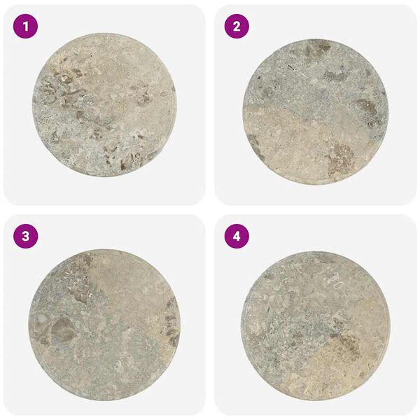 vidaXL Bordsskiva grå Ø50x2,5 cm marmor