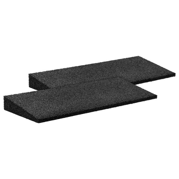vidaXL Tr&ouml;skelramp i gummi 2 st svart 50x20x1-4,3 cm