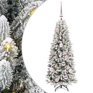 vidaXL Konstgjord julgran Vit 120 cm PVC och plast och st&aring;l och PE