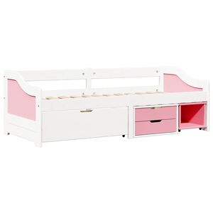 vidaXL Dagb&auml;dd med 3 l&aring;dor utan madrass IRUN vit&rosa 90x200 cm