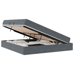 vidaXL F&ouml;rvaringss&auml;ng med madrass M&ouml;rkgr&aring; 160 x 200 cm Sammet