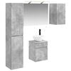 vidaXL Badrumssk&aring;psset 5 pcs Betonggr&aring; 40 x 10,5 x 60,5 cm