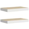 vidaXL Sv&auml;vande v&auml;gghyllor 2 st ek och vit 50x23,5x3,8 cm MDF