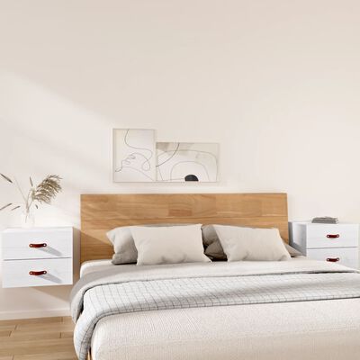 vidaXL Väggmonterade sängbord 2 st vit 50x36x40 cm
