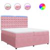 vidaXL Rams&auml;ng med madrass rosa 200x200 cm sammet