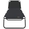vidaXL Hopfällbar solstol 1-person Svart 56 x 189 x 87cm tyg