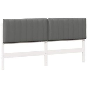 vidaXL Kl&auml;dd s&auml;nggavel Vit och ljusgr&aring; 200 cm Massiv furu