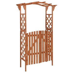 vidaXL Pergola med grind 116x40x204 cm massivt grantr&auml;