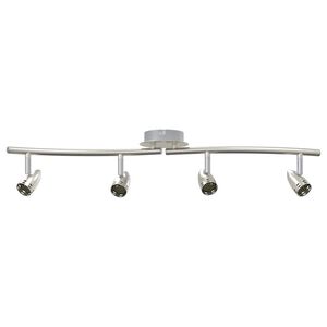 vidaXL Takspotlight med str&aring;lkastare Nickel 61 x 10 x 12,5 cm Metall