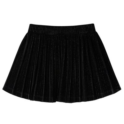 Plisserad kjol med glitter för barn svart 92