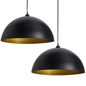 vidaXL Taklampa 2 st h&ouml;jdjusterbar halvrund svart