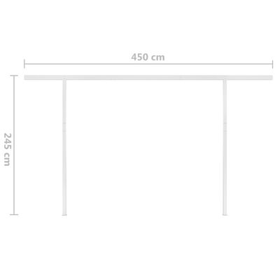 vidaXL Markis med stolpar automatisk infällbar 4,5x3,5 m antracit