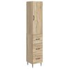 vidaXL Sk&aring;pset 2 pcs Sonoma-ek 33 x 34,5 x 90 cm Konstruerat tr&auml;