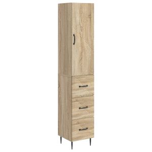vidaXL Sk&aring;pset 2 pcs Sonoma-ek 33 x 34,5 x 90 cm Konstruerat tr&auml;