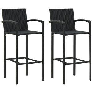 vidaXL Barstolar 2 st svart konstrotting