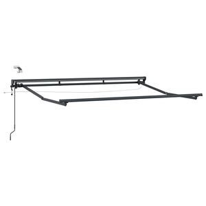 vidaXL Elmarkisram med LED-lampor Antracit 2,5 x 2 m Aluminium