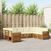 vidaXL Sektionsoffgrupp 9 pcs Naturlig och Gr&auml;dde Massivt Akaciatr&auml;
