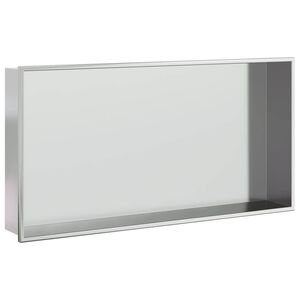 vidaXL Duschnisch borstad silver 62x32x9 cm rostfritt st&aring;l