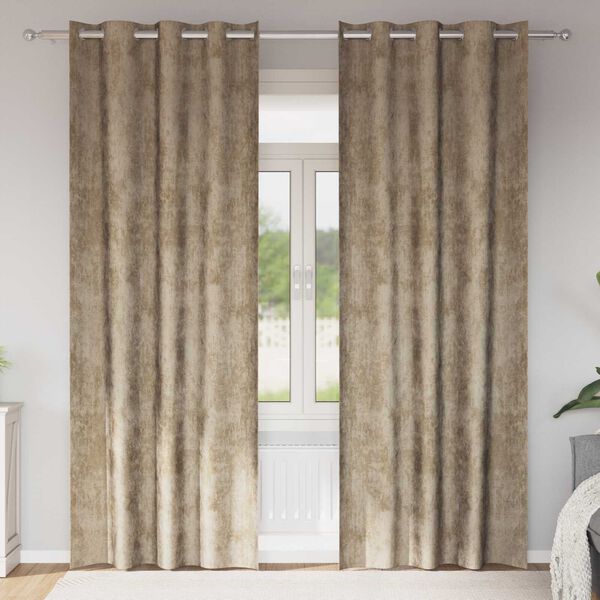 vidaXL Sammetsgardiner 2 pcs champagne 260 x 140 cm Sammet