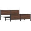 vidaXL S&auml;ngram utan madrass metall brun ek 200x200 cm