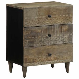 vidaXL S&auml;ngbord ljusgr&aring;tt 50x33x60 cm massivt tr&auml; mango
