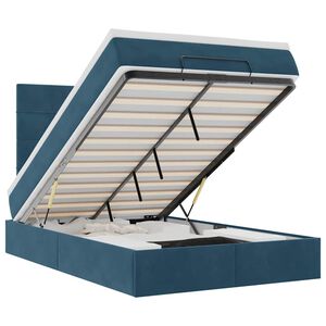 vidaXL Ottoman s&auml;ngram med madrasser m&ouml;rkbl&aring; 120x190 cm sammet