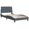 vidaXL Bed Frame with LED without Mattress Dark Grey 100x200 cm Velvet