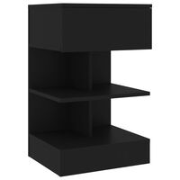 vidaXL Sängbord svart 40x35x65 cm konstruerat trä