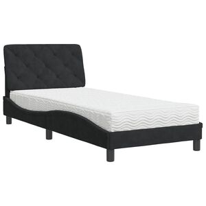 vidaXL Bed with Mattress Black 80x200 cm Velvet