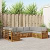 vidaXL Sektionsoffgrupp 9 pcs Naturlig och Ljus Gr&aring; Massivt Akaciatr&auml;