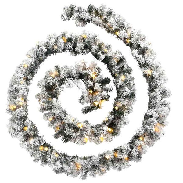 vidaXL Julgirlang med LED-lampor grön 20 m PVC