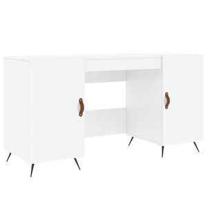 vidaXL Skrivbord vit h&ouml;gglans 140x50x75 cm konstruerat tr&auml;