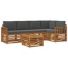 vidaXL Utomhussoffset 6 st Naturlig och Antracit Polyester