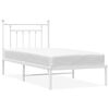 vidaXL S&auml;ngram med huvudgavel metall vit 90x200 cm