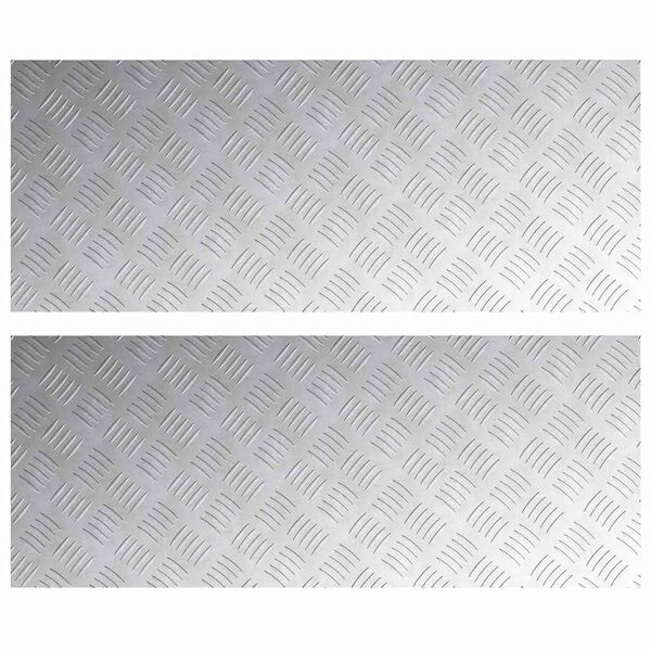 vidaXL Trappsteg Rektangul&auml;r 2 pcs Silver 100 x 40 cm Aluminium
