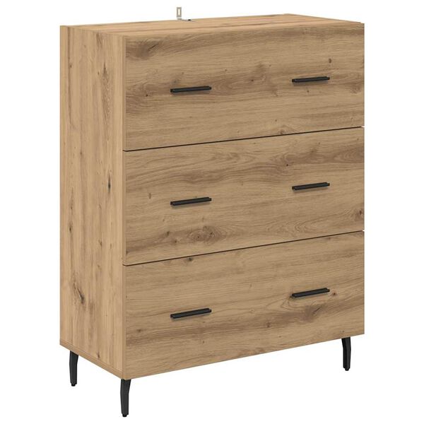 vidaXL Sideboard Artisan Ek 69,5 x 34 x 90 cm Konstruerat tr&auml; och j&auml;rn