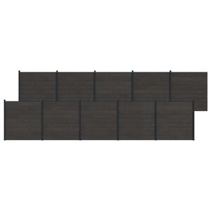 vidaXL St&auml;ngselpanel 10 pcs WPC och aluminium Svart