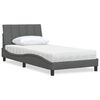 vidaXL Bed with Mattress "Hanko" Dark Grey 100x200 cm Fabric