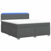 vidaXL Boxspring s&auml;ng med madrass och LED M&ouml;rkgr&aring; 140 x 200 cm Tyg