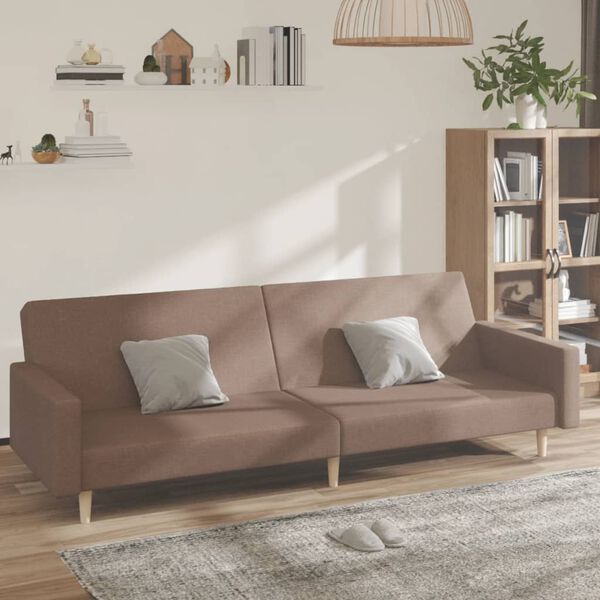 vidaXL B&auml;ddsoffa 2-sits taupe tyg
