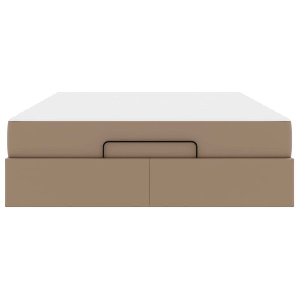 vidaXL S&auml;ngram med madrass med madrass 2 pcs Tan PVC