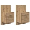 vidaXL V&auml;ggmonterad s&auml;nggavel 2 pcs Artisan Ek 48,5 x 32,5 x 80 cm