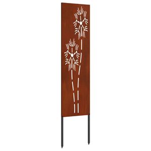 vidaXL Tr&auml;dg&aring;rds integritetssk&auml;rm Rostig 32 x 140 cm cortenst&aring;l