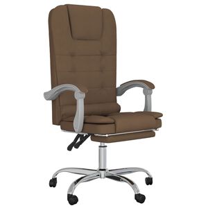 vidaXL Kontorsstol med massage brun tyg