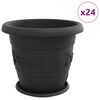 vidaXL V&auml;xtkrukor 24 st Svart &Oslash; 39 x 32 cm Plast