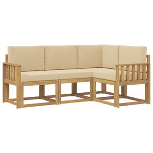 vidaXL Utomhussoffset 4 st Vit och Beige