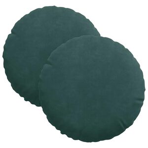 vidaXL Sittkuddar 2 st Sammet M&ouml;rkgr&ouml;n &Oslash;30 x 13 cm
